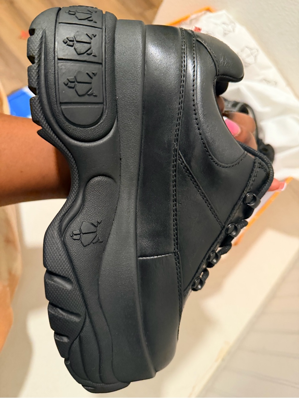 Naked Wolfe Black Leather Elevated Platform Sneaker - Picture 3 of 8
